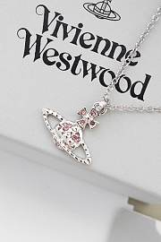 Fortok Vivienne Westwood Mayfair Orb Pendant Necklace Light Rose Crystal  - 4