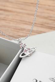 Fortok Vivienne Westwood Mayfair Orb Pendant Necklace Light Rose Crystal  - 3