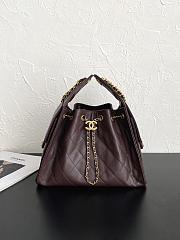 Fortok Chanel 25 Burgundy Mini Bag Caviar 25.5×12×20cm - 1