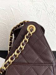 Fortok Chanel 25 Burgundy Mini Bag Caviar 25.5×12×20cm - 5