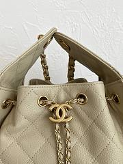 Fortok Chanel 25 Beige Mini Bag Caviar 25.5×12×20cm - 4
