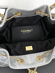 Fortok Chanel 25 Silver Mini Bag Caviar 25.5×12×20cm  - 5