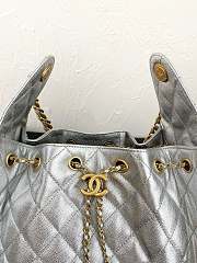Fortok Chanel 25 Silver Mini Bag Caviar 25.5×12×20cm  - 2