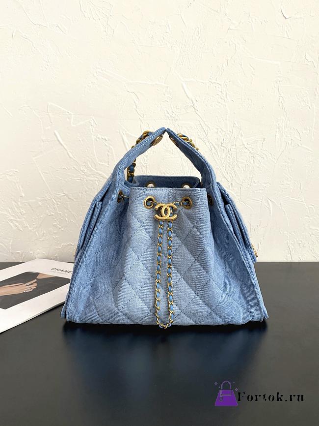 Fortok Chanel 25 Blue Denim Mini Bag 25.5×12×20cm - 1