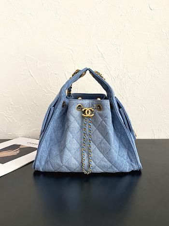 Fortok Chanel 25 Blue Denim Mini Bag 25.5×12×20cm