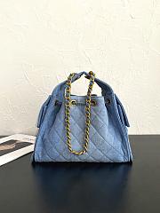 Fortok Chanel 25 Blue Denim Mini Bag 25.5×12×20cm - 5