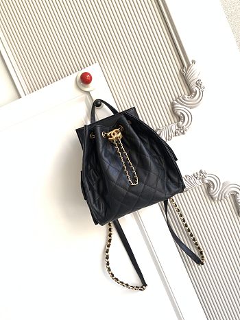 Fortok Chanel 25 Black Medium Backpack 23 x 23 x 14cm
