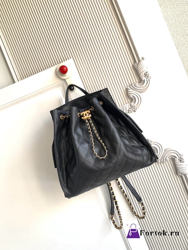 Fortok Chanel 25 Black Large Backpack 31x30x17cm  - 1
