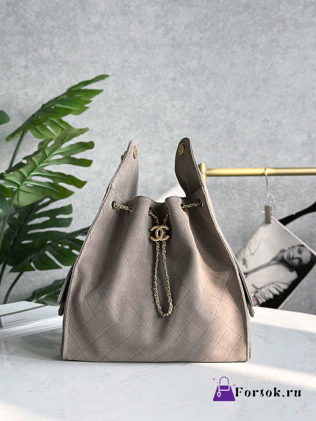 Fortok Chanel 25 Brown Medium Suede Bag 40 x 30 x 15cm - 1