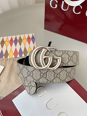 Fortok Gucci Belt GG Monogram Reversible Brown 3.5cm - 1