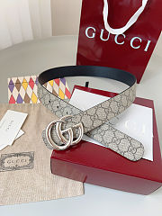 Fortok Gucci Belt GG Monogram Reversible Brown 3.5cm - 4