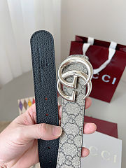 Fortok Gucci Belt GG Monogram Reversible Brown 3.5cm - 2