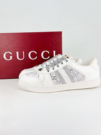 Fortok Gucci GG Crystal Screener Sneaker White