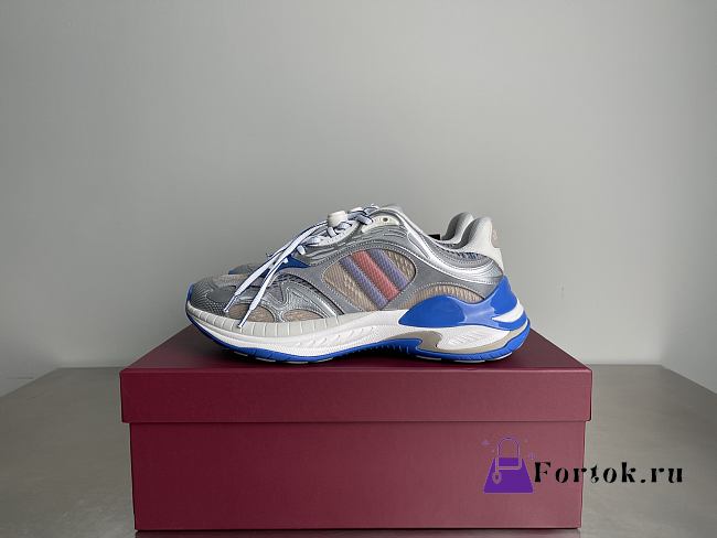 Fortok Gucci 2.0 trainer grey and blue mesh and leather - 1