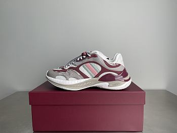 Fortok Gucci 2.0 trainer grey and Rosso Ancora mesh and leather