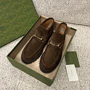 Fortok Gucci Horsebit Loafers in brown suede - 1