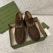 Fortok Gucci Horsebit Loafers in brown suede - 6