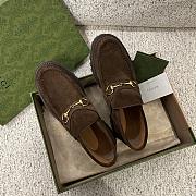 Fortok Gucci Horsebit Loafers in brown suede - 4