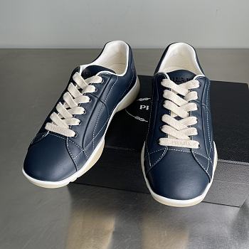 Fortok Prada leather lace-up sneakers Denim Blue