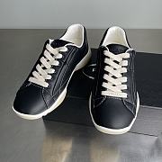 Fortok Prada leather lace-up sneakers Black - 1