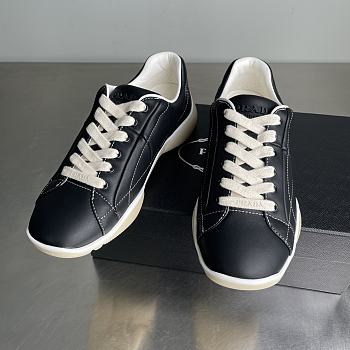 Fortok Prada leather lace-up sneakers Black