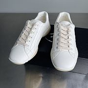 Fortok Prada leather lace-up sneakers White - 1