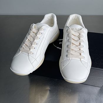 Fortok Prada leather lace-up sneakers White