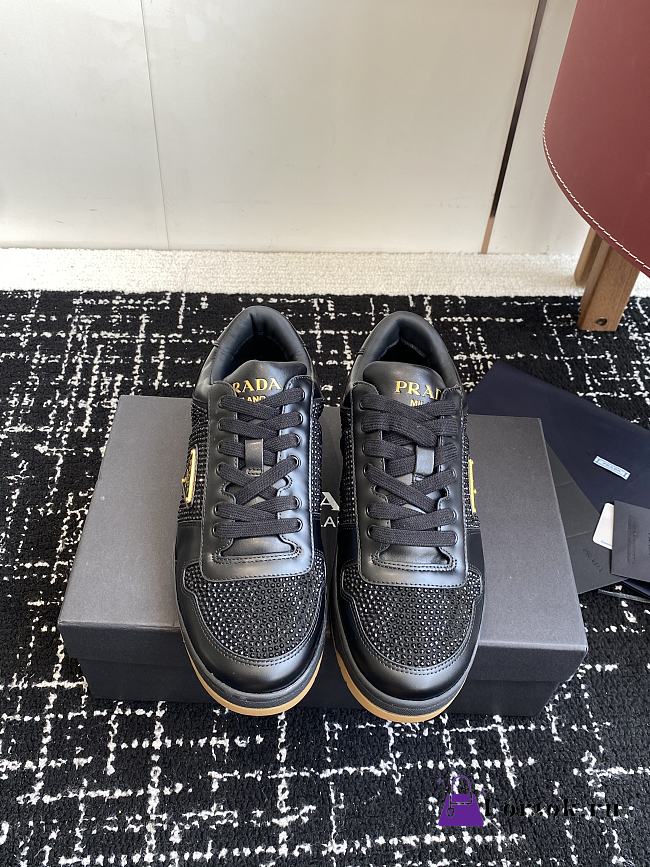 Fortok Prada Crystal Sneaker Black  - 1