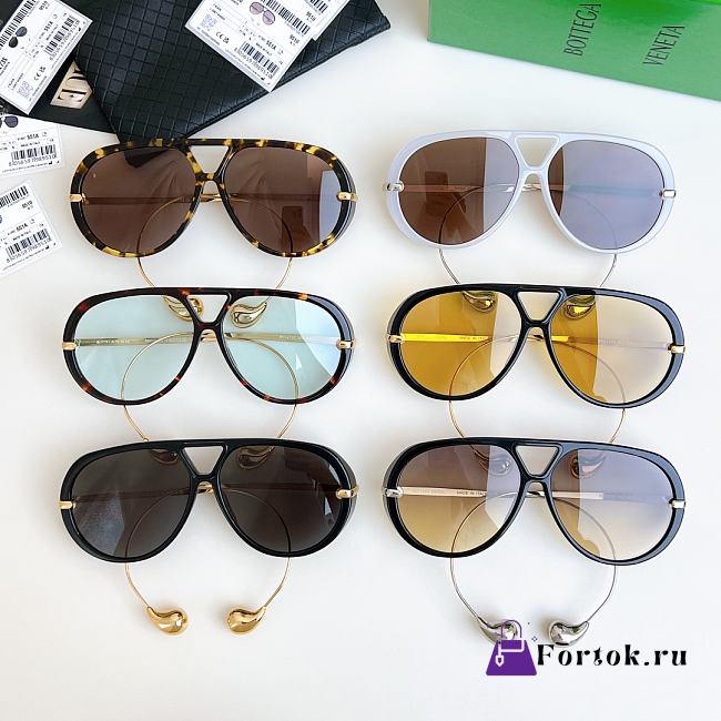 Fortok Bottega Veneta Drop Aviator Sunglasses Multicolor - 1