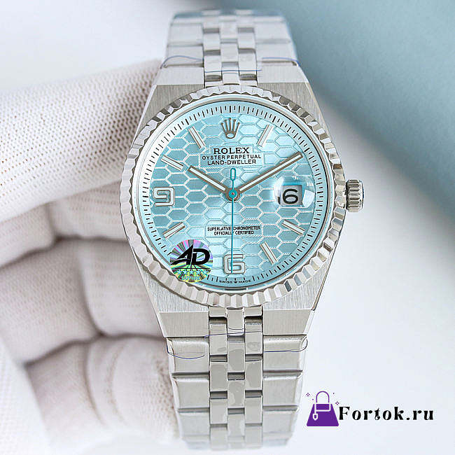 Fortok Rolex Land-Dweller Blue in Silver Watch 40mm - 1
