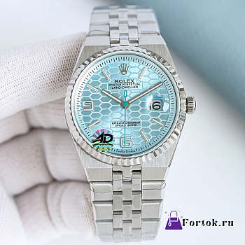 Fortok Rolex Land-Dweller Blue in Silver Watch 40mm