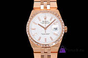 Fortok Rolex Land-Dweller White in Rose Gold with Diamond Watch 36mm - 1