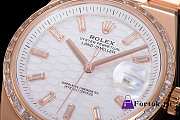 Fortok Rolex Land-Dweller White in Rose Gold with Diamond Watch 36mm - 5