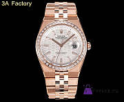 Fortok Rolex Land-Dweller White in Rose Gold with Diamond Watch 40mm - 1