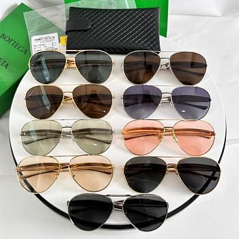 Fortok Bottega Veneta BV1305S Metal Aviator Sunglasses