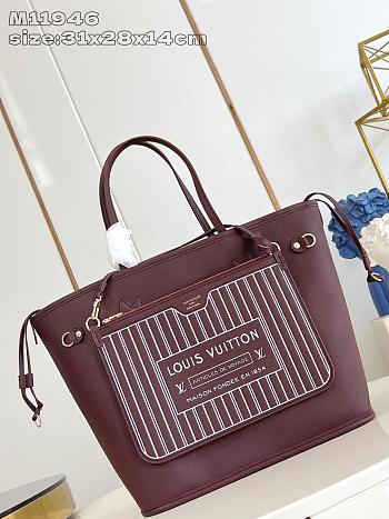 Fortok Louis Vuitton 25 New Reversible Neverfull Neverfull Inside Out MM Monogram Wine M25663 31 x 28 x 14 cm