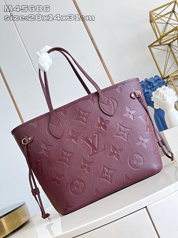 Fortok Louis Vuitton 25 New Collection Neverfull MM Grenat M25855 31 x 28 x 14cm