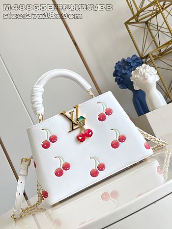 Fortok Louis Vuitton LV x TM Capucines Cherry White 17 x 9 x 27cm