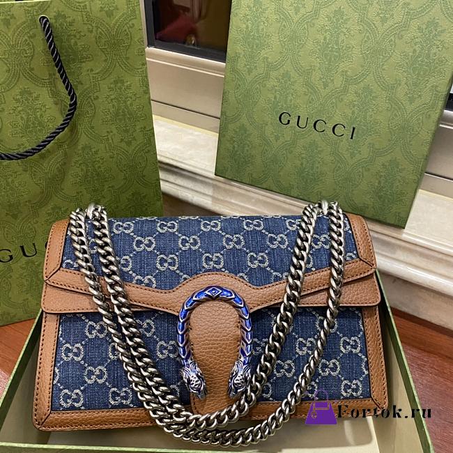 Fortok Gucci Dionysus Small Denim Shoulder Bag 28x17x9cm - 1