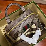 Fortok Gucci Ophidia mini boston bag in beige and ebony Supreme 21X12X10cm - 6