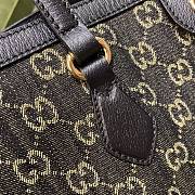 Fortok Gucci Ophidia GG Medium Tote Bag Denim Black 38x28x14cm  - 4