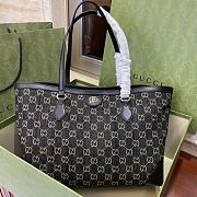 Fortok Gucci Ophidia GG Medium Tote Bag Denim Black 38x28x14cm  - 2