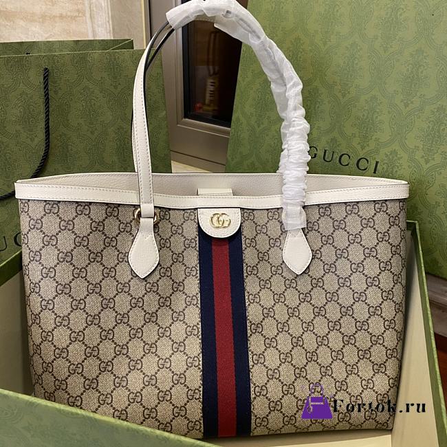 Fortok Gucci Ophidia GG Medium Tote Bag Canvas Brown 38x28x14cm  - 1