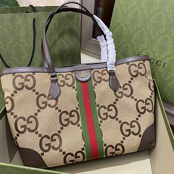 Fortok Gucci GG Medium Tote Bag Canvas Brown 38x28x14cm 