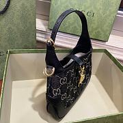 Fortok Gucci Jackie 1961 Mini Shoulder Bag Denim Black 20×4×13cm - 5
