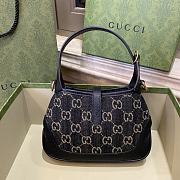 Fortok Gucci Jackie 1961 Mini Shoulder Bag Denim Black 20×4×13cm - 3