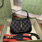 Fortok Gucci Jackie 1961 Mini Shoulder Bag Denim Black 20×4×13cm - 1
