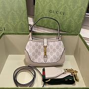 Fortok Gucci Jackie 1961 Mini Shoulder Bag Canvas Beige 20×4×13cm - 1