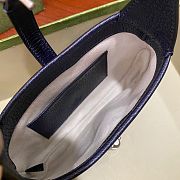 Fortok Gucci Jackie 1961 Mini Shoulder Bag Canvas Navy Blue 20×4×13cm - 5