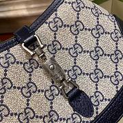 Fortok Gucci Jackie 1961 Mini Shoulder Bag Canvas Navy Blue 20×4×13cm - 2
